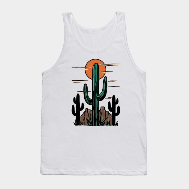 Cacti Desert Tank Top by SommersethArt
